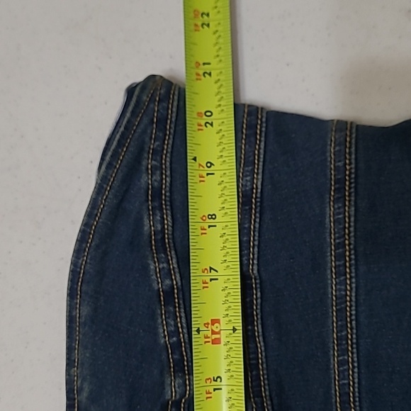 NWT PrettyLittleThing denim corset top with horizontal seam detail size 18 - Picture 7 of 8